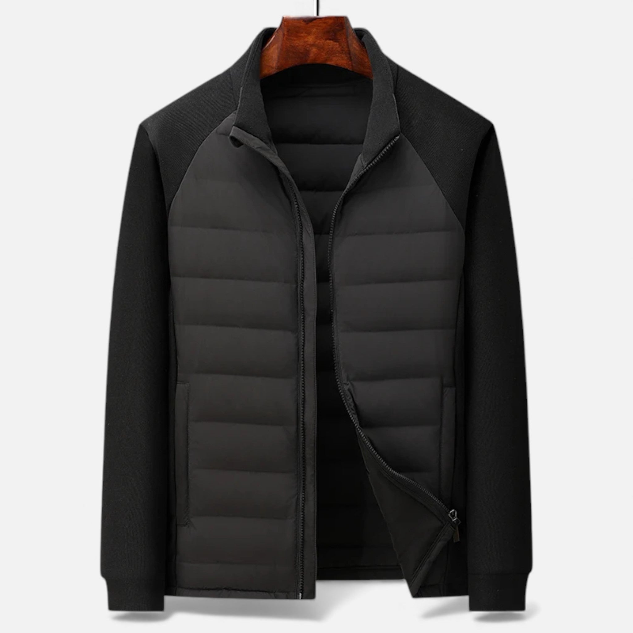 Newbury & Co | Men’s Quilted Down Jacket with Stand-Up Collar