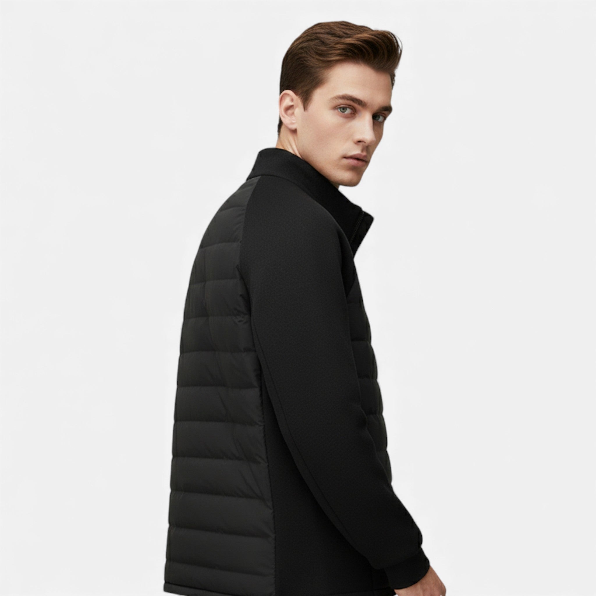 Newbury & Co | Men’s Quilted Down Jacket with Stand-Up Collar